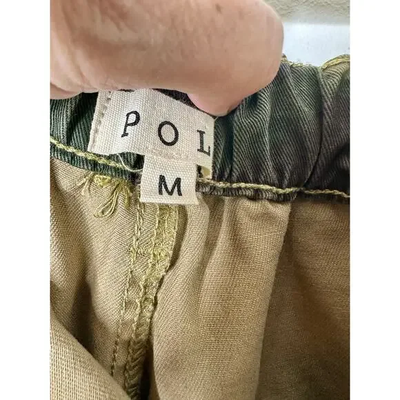 POL Boho Camo Distressed Crochet Patches Jogger Pants Medium - Picture 5 of 5